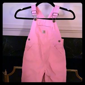 Toddler Girls Carhartt Bib Overalls Pink 4T